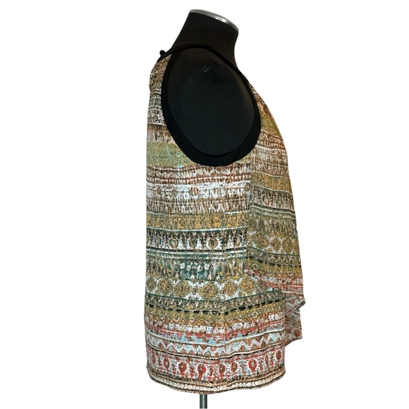 Dress Barn - Multicolor Print Beaded Stretch Halter Top – Petite Large - Picture 5 of 10